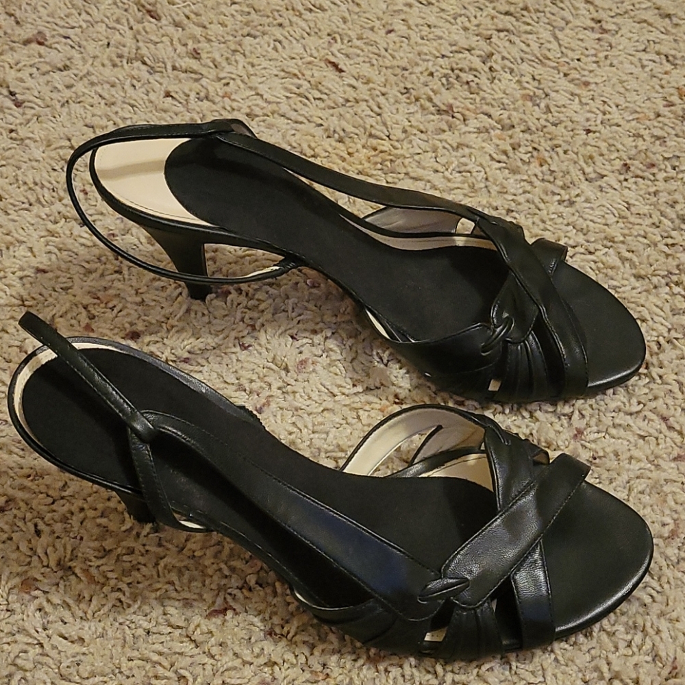 Antonio Melani black open toed heels